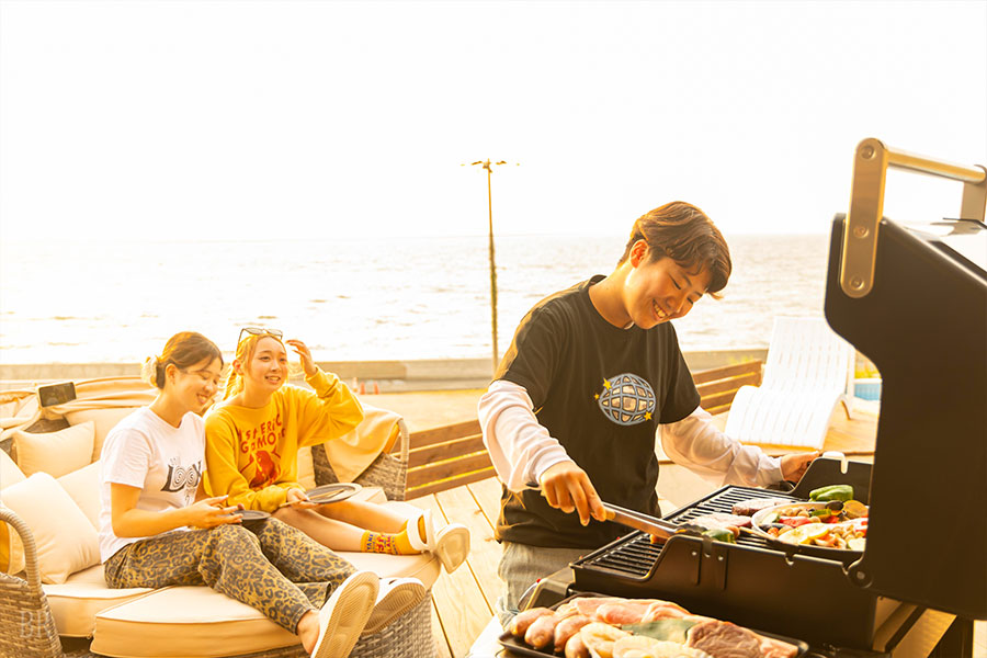 専用スペースでプライベートBBQ